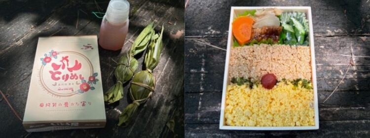 「とりめし」は、甘い玉子と甘辛く煮た鶏そぼろのバランスがちょうどよくて美味しかった